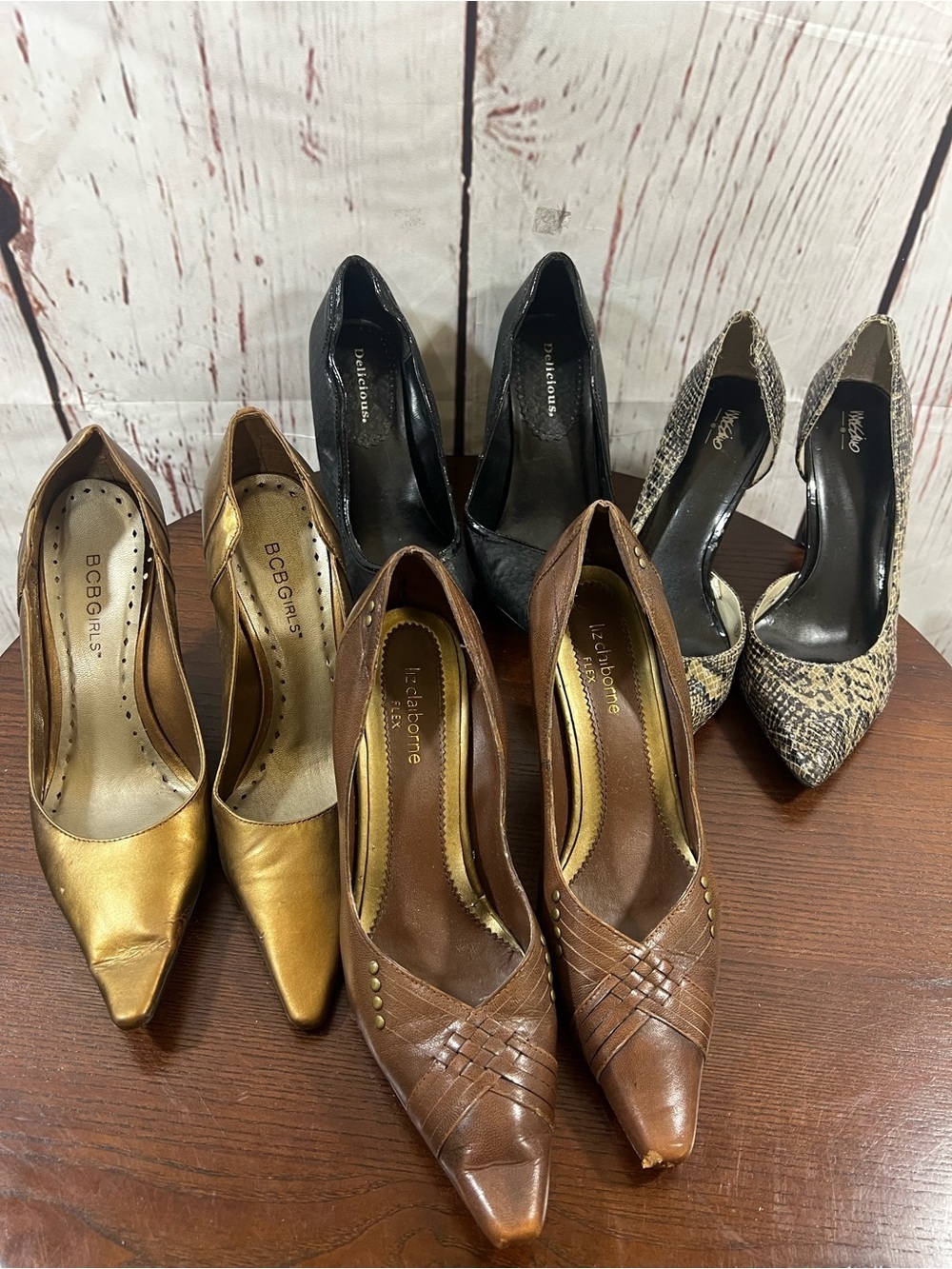 BCBGirls, Liz Claiborn, Mossimo, Delicious 4 Pairs Pointed Toe stiletto Pumps 6